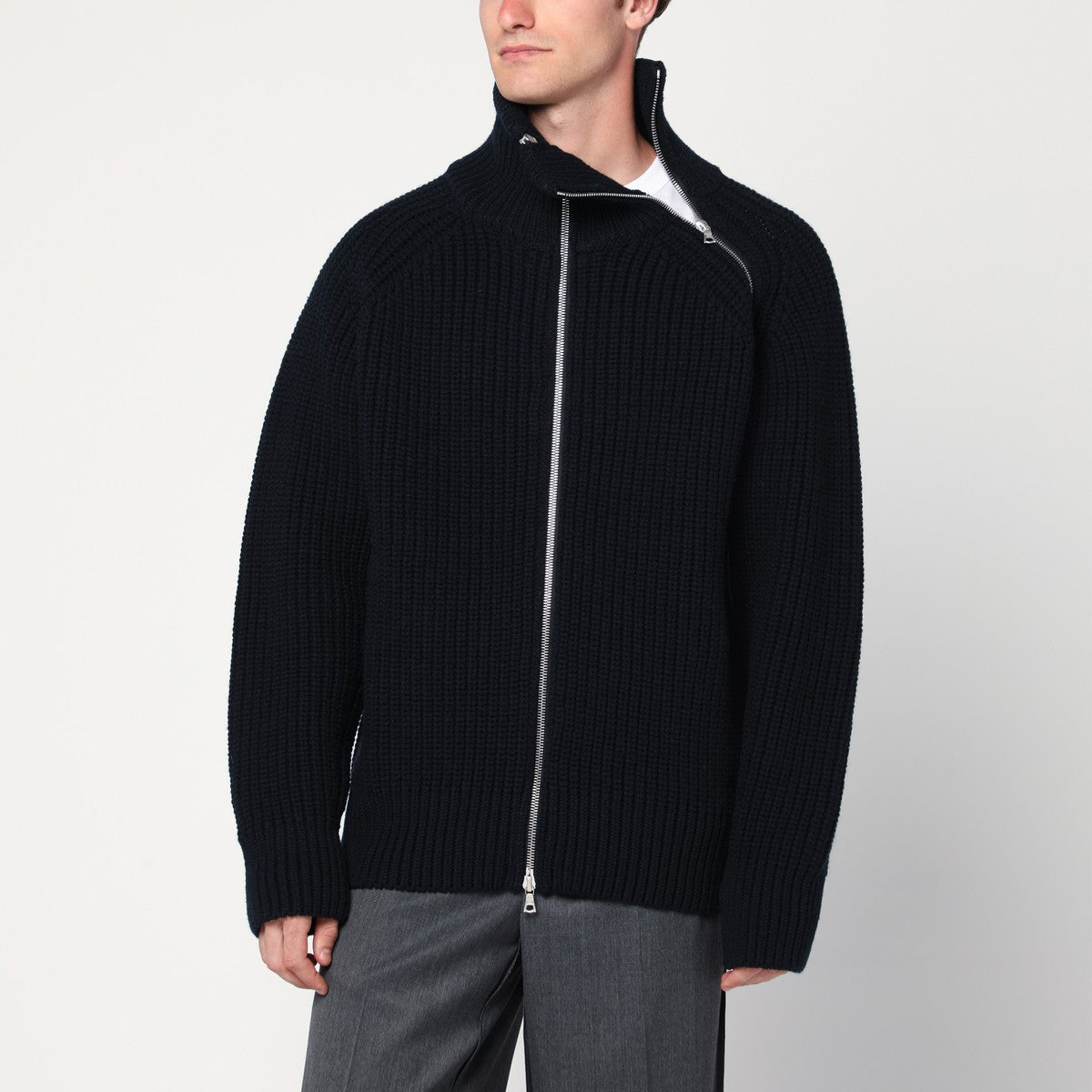 Dries Van Noten Black wool zip-up cardigan Dries Van Noten