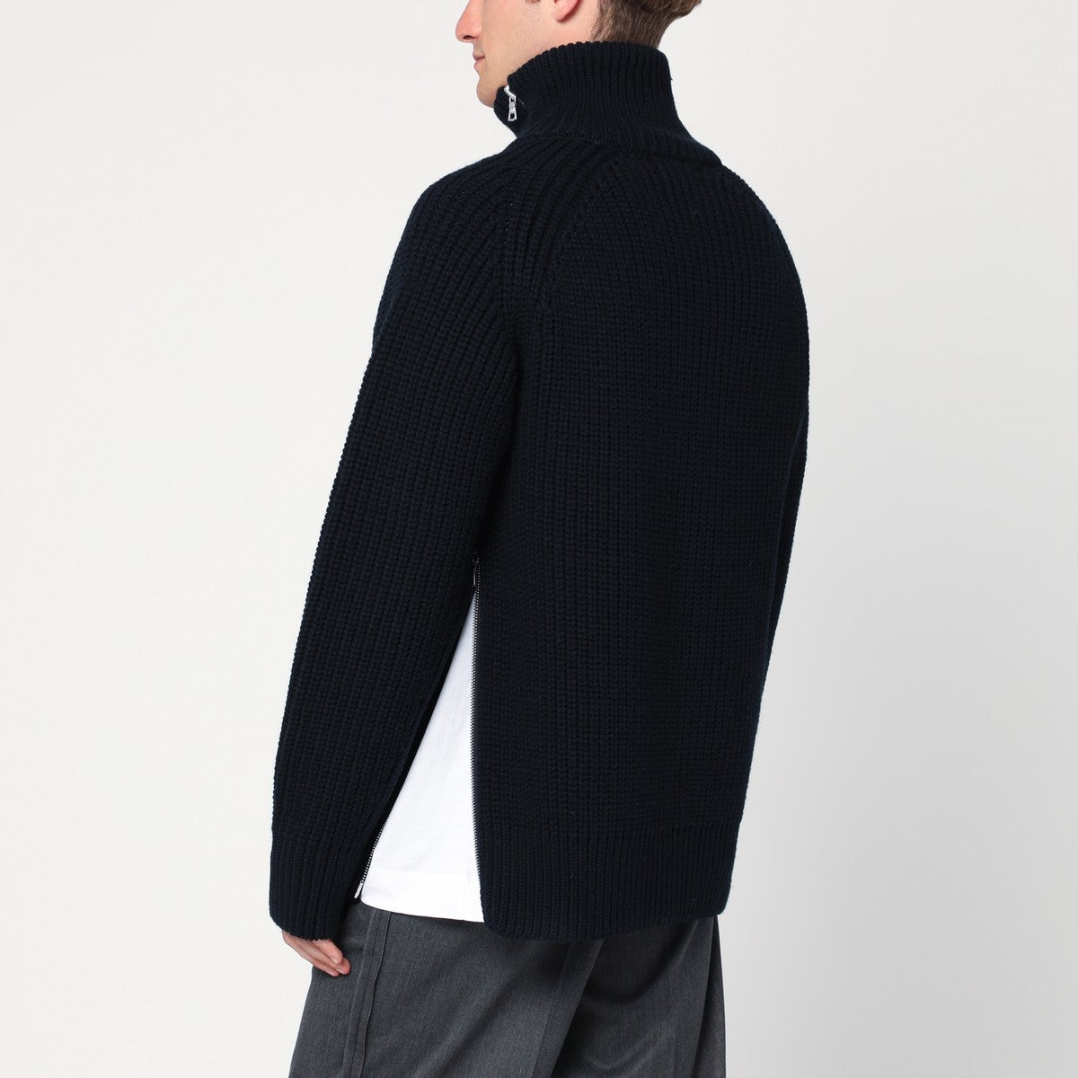 Dries Van Noten Black wool zip-up cardigan Dries Van Noten