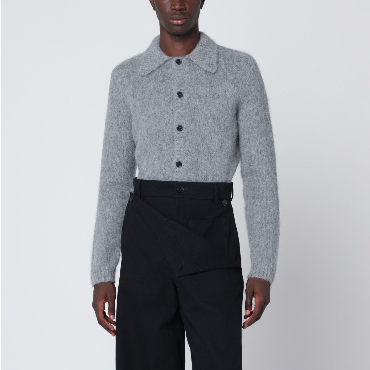 Dries Van Noten Grey alpaca and wool blend cardigan Dries Van Noten