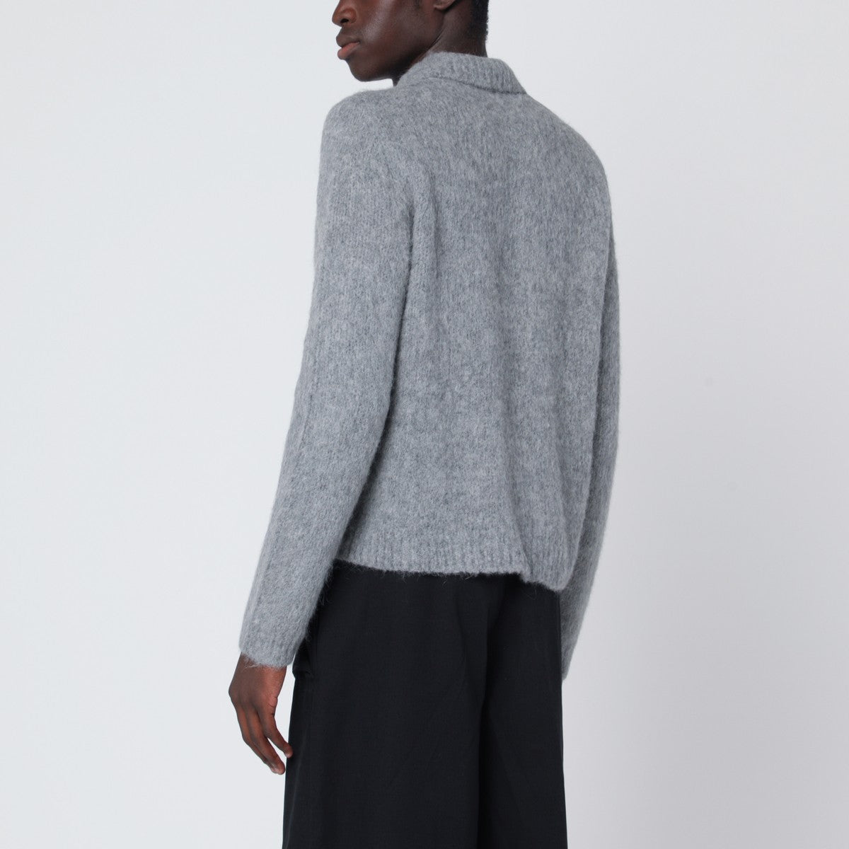 Dries Van Noten Grey alpaca and wool blend cardigan Dries Van Noten