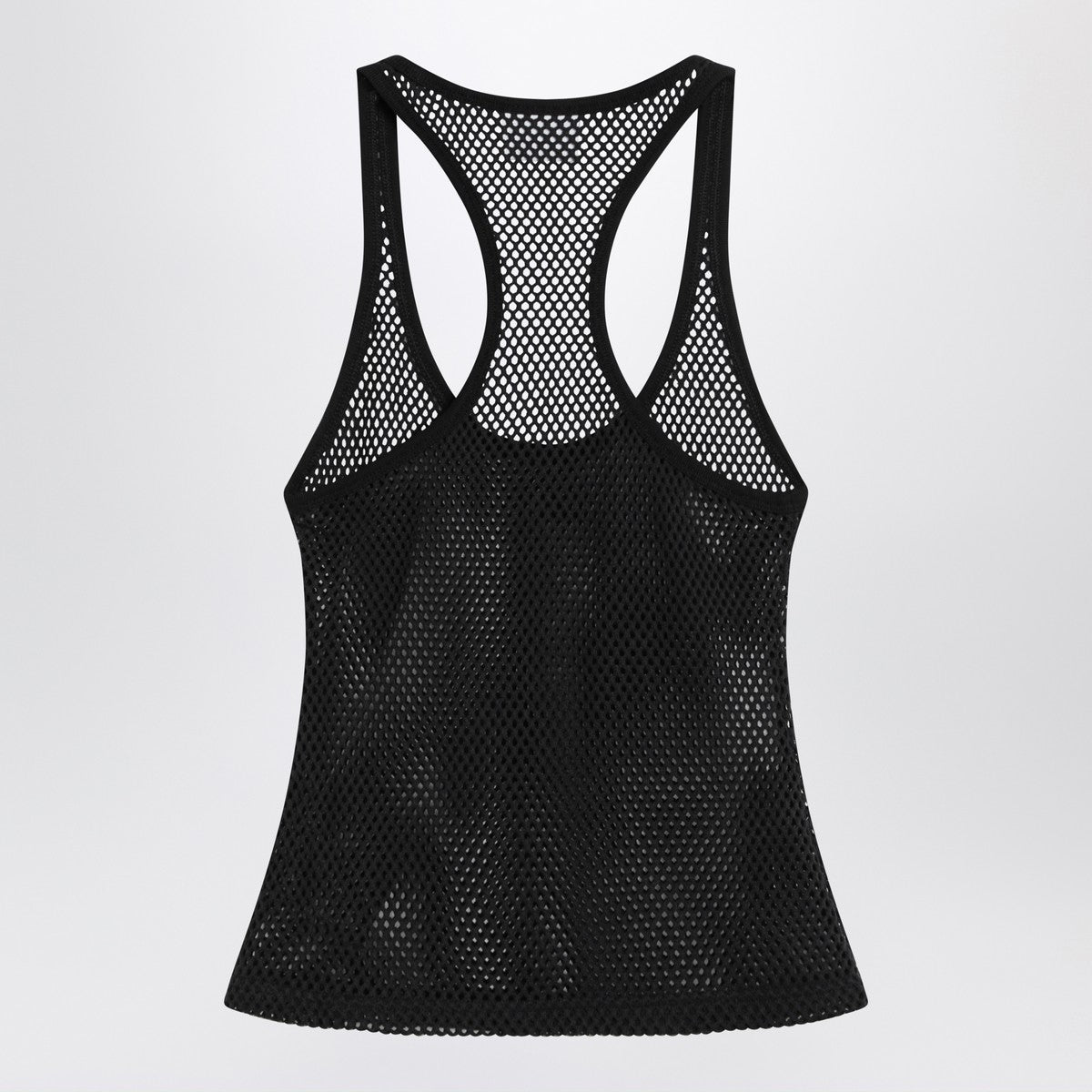 Courreges Courrèges Black mesh tank top in cotton Courreges