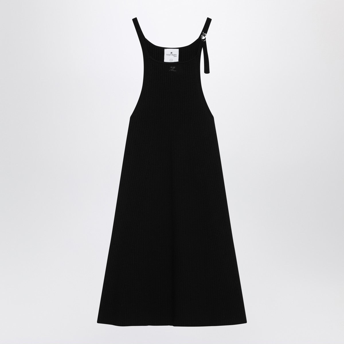 Courreges Courrèges Black ribbed mini dress Courreges