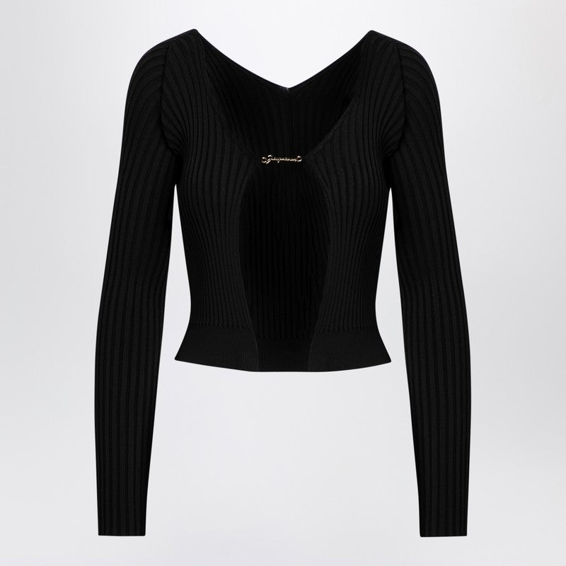 JACQUEMUS La Maille Pralu Longue black cardigan Jacquemus