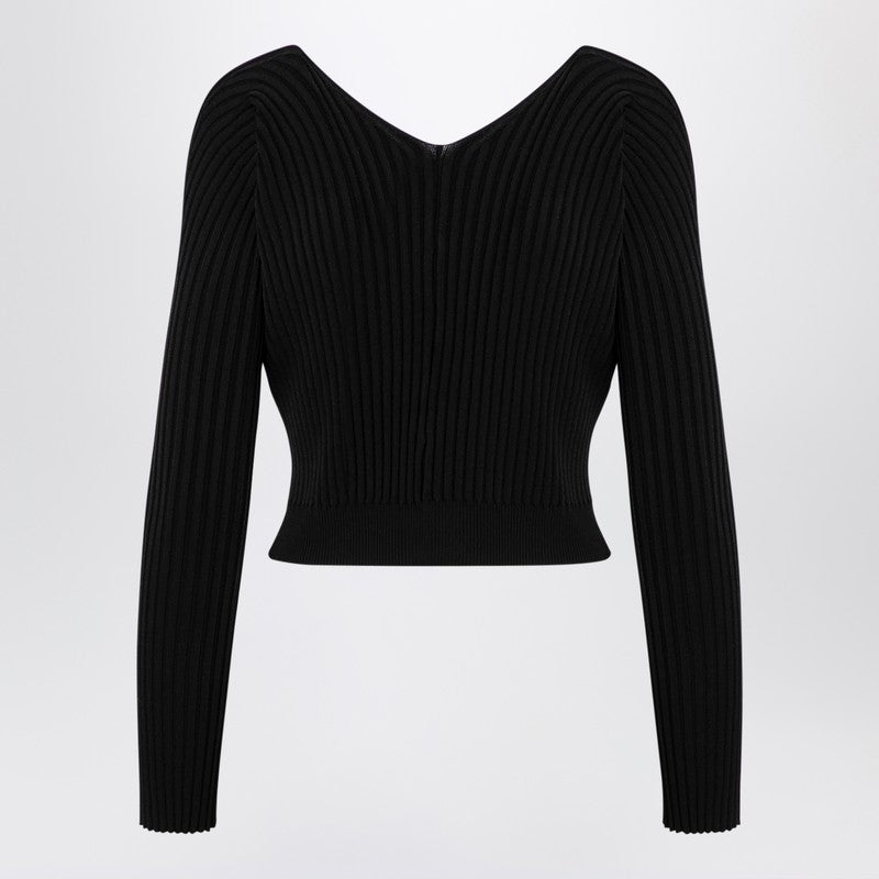 JACQUEMUS La Maille Pralu Longue black cardigan Jacquemus