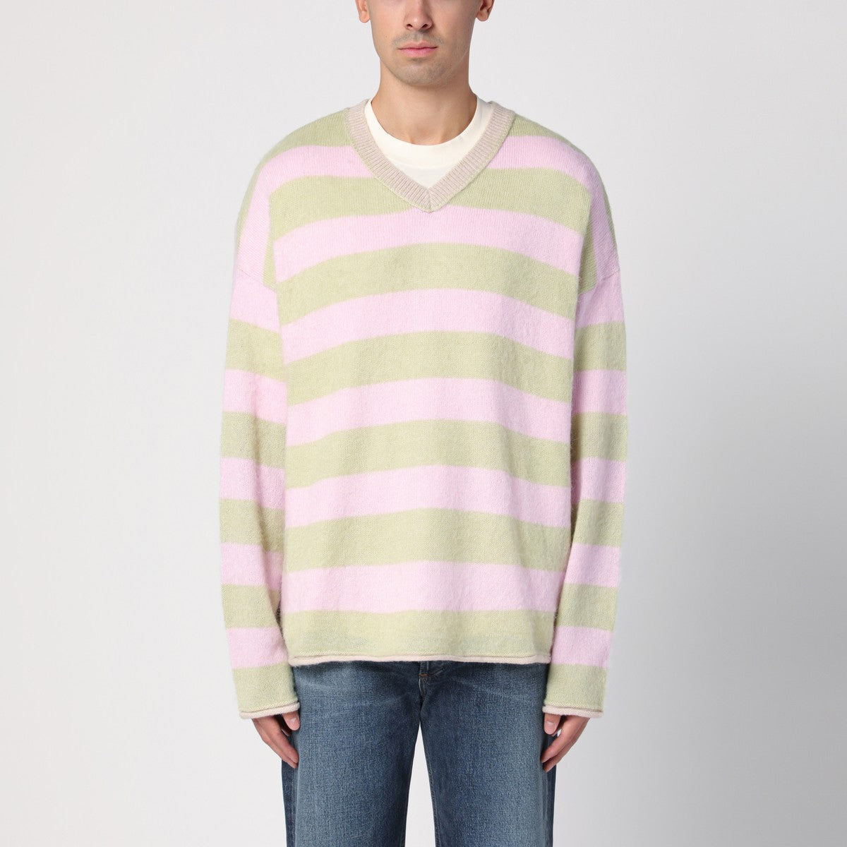 New Amsterdam Surf Association Light green/pink striped jumper New Amsterdam Surf Association