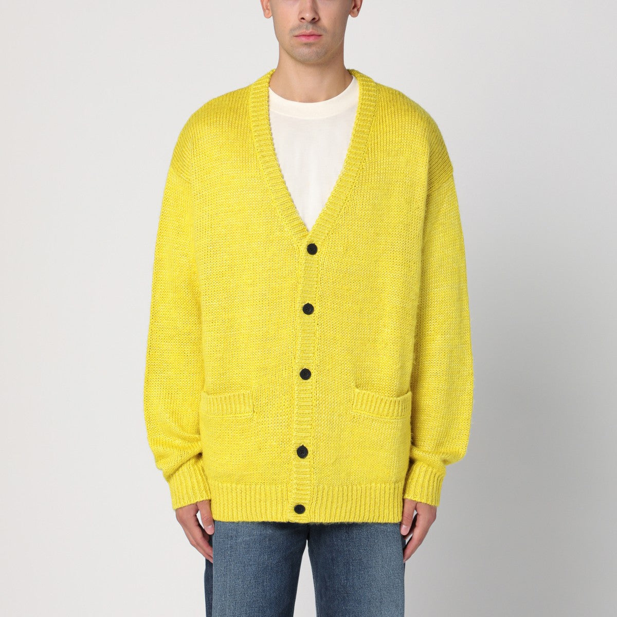 New Amsterdam Surf Association Yellow linen-blend cardigan