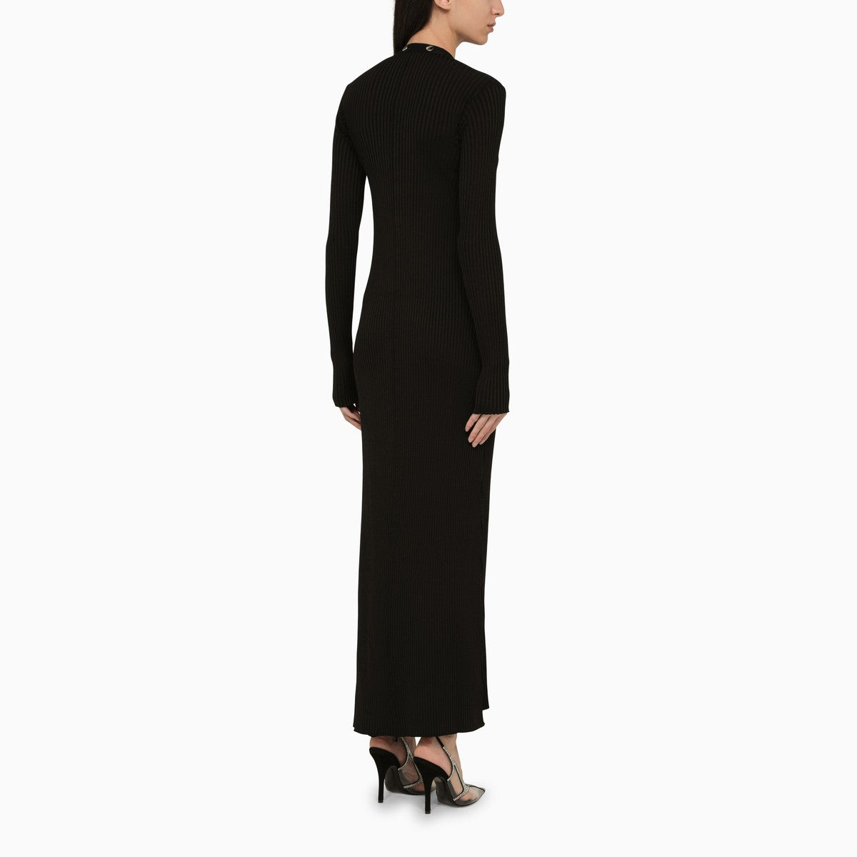 The Attico Black viscose long cardigan The Attico