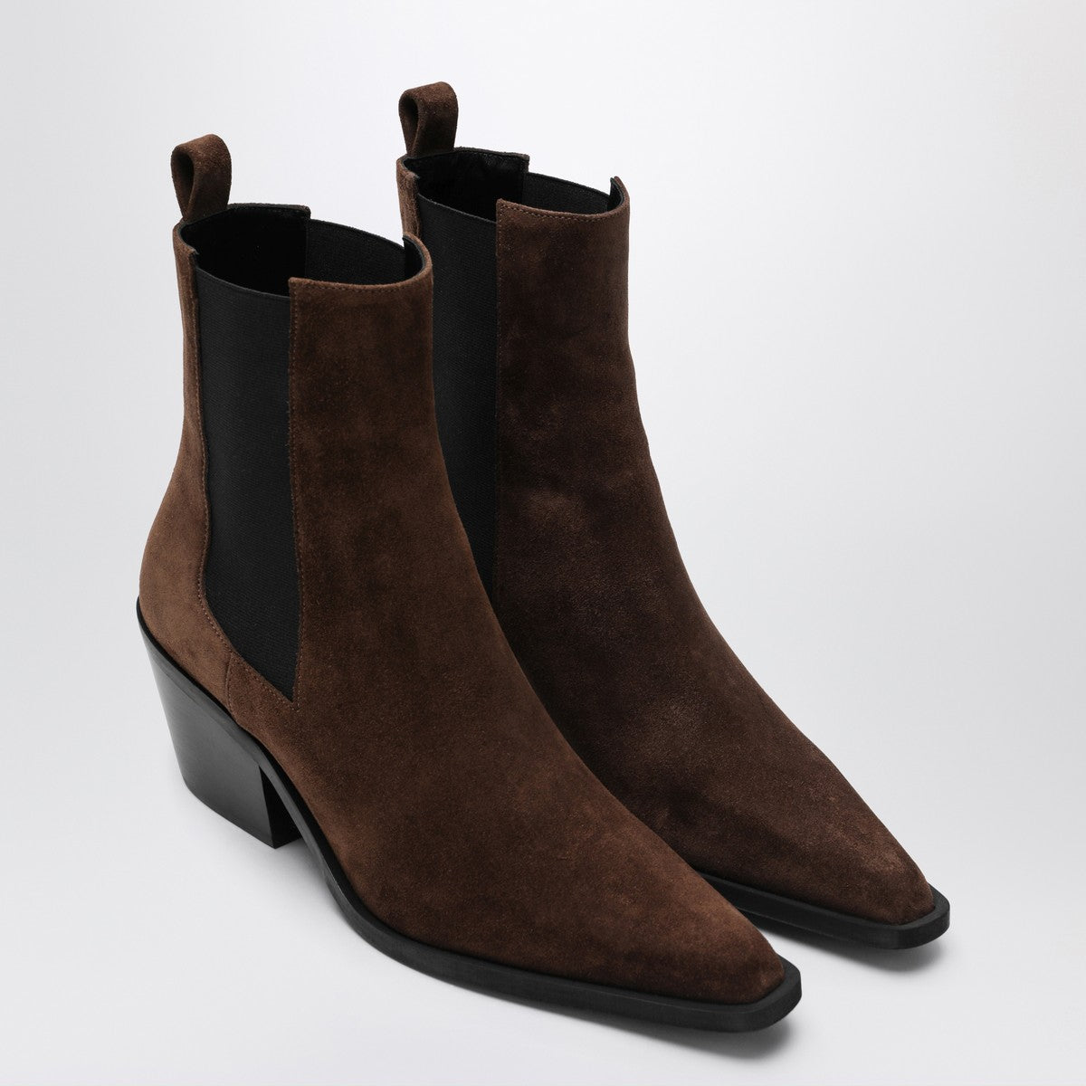 A.EMERY The Leo ankle boots in cognac suede A.EMERY