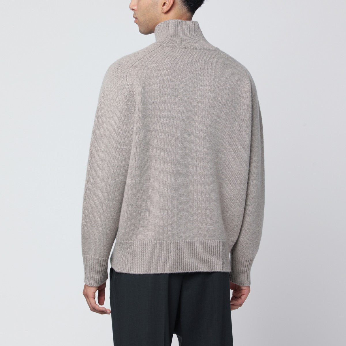 Soft Goat Greige cashmere turtleneck sweater Soft Goat