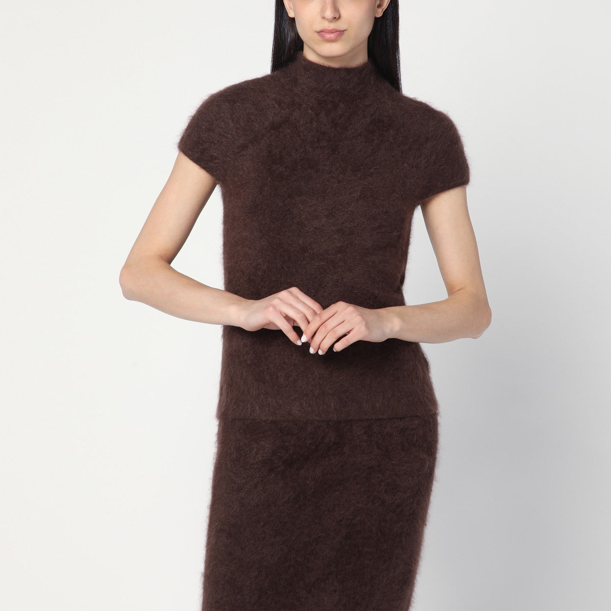 Soft Goat Mocha-coloured brushed cashmere sweater Soft Goat