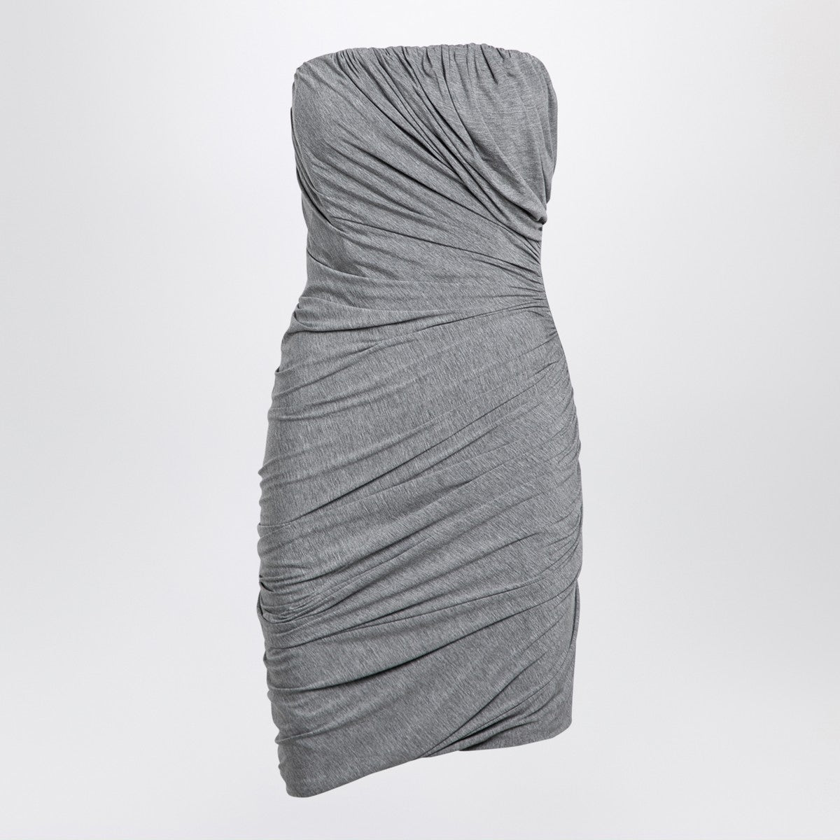 The Attico Grey draped viscose mini dress The Attico