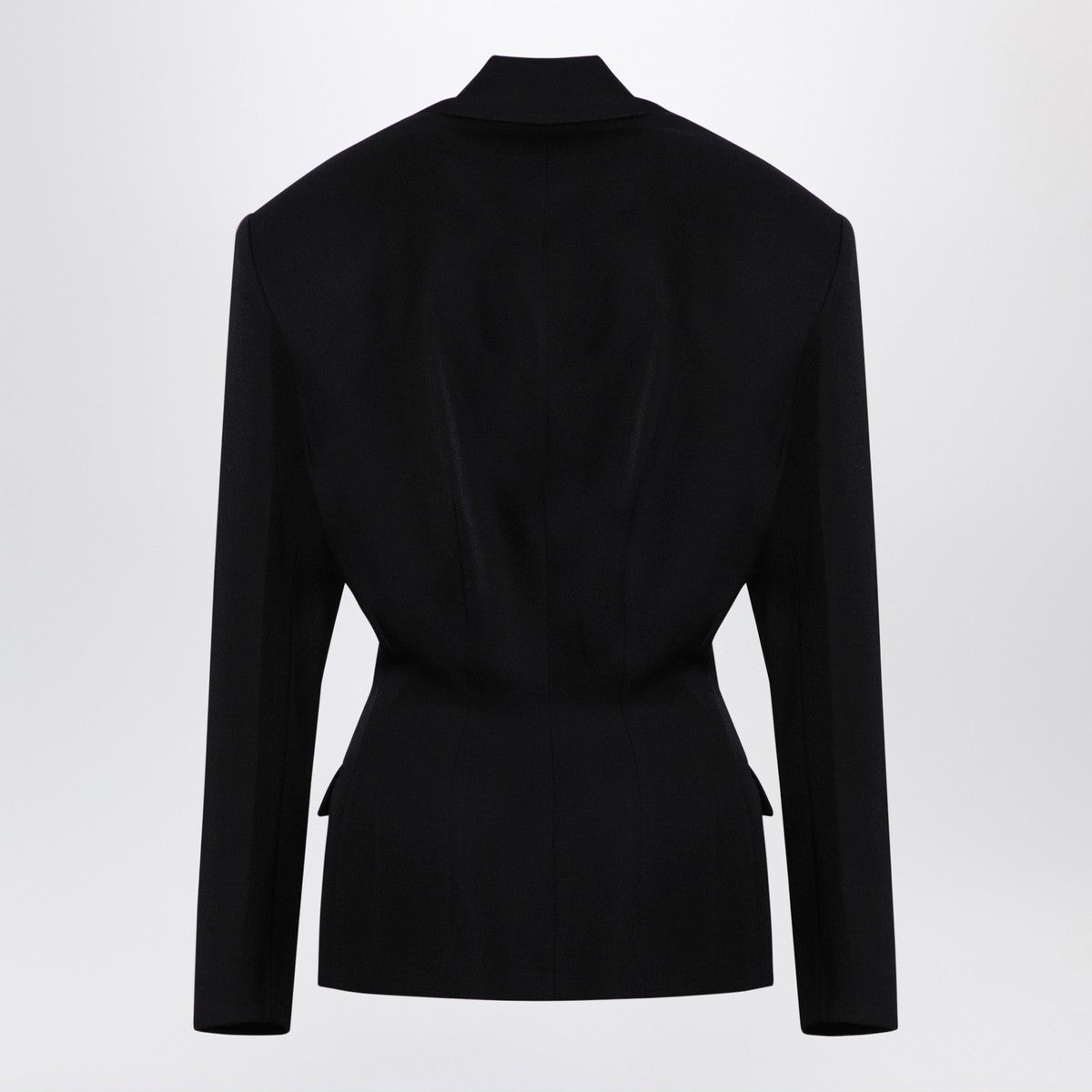 The Attico Black wool single-breasted jacket with epaulettes The Attico