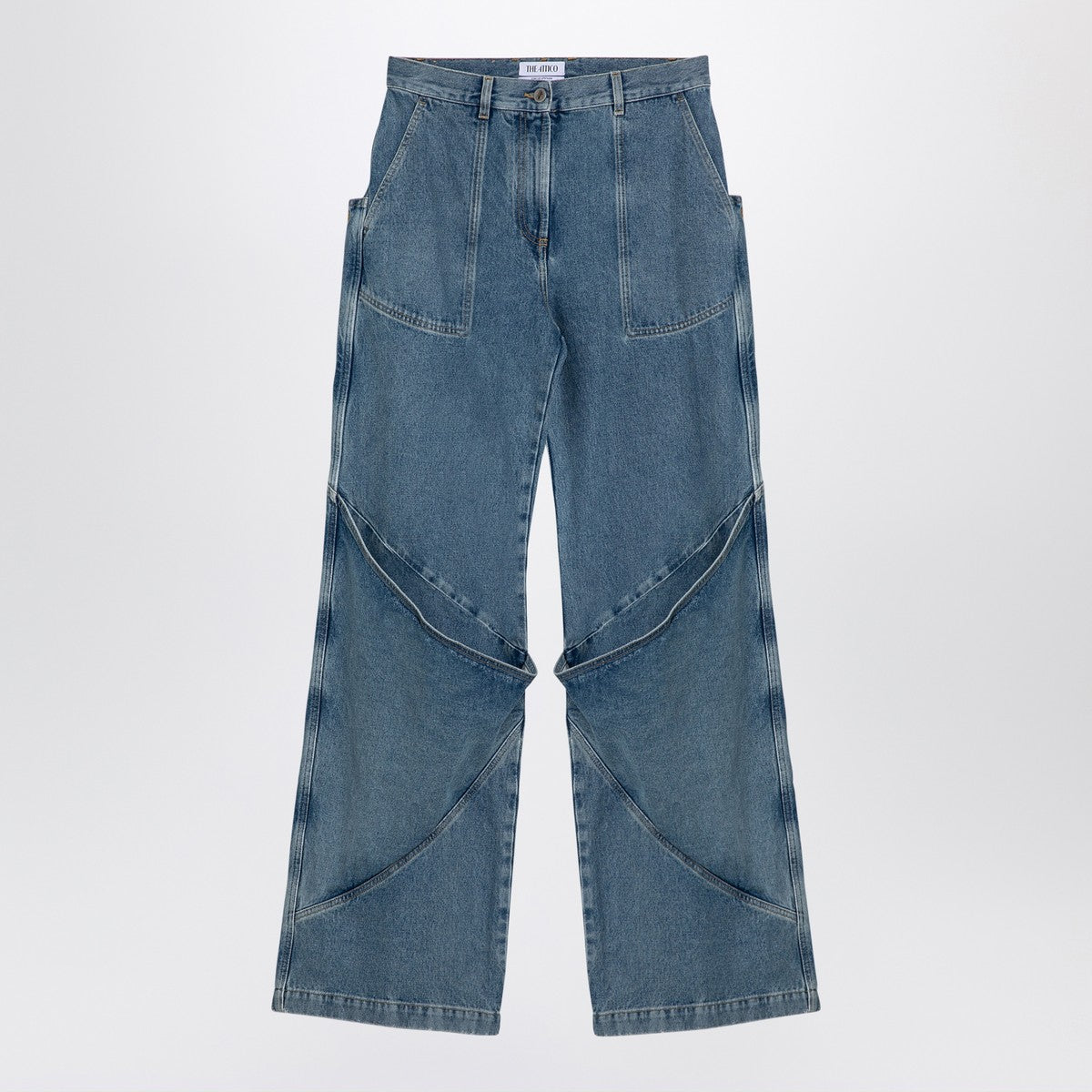 The Attico Sky Blue baggy jeans with large pockets The Attico