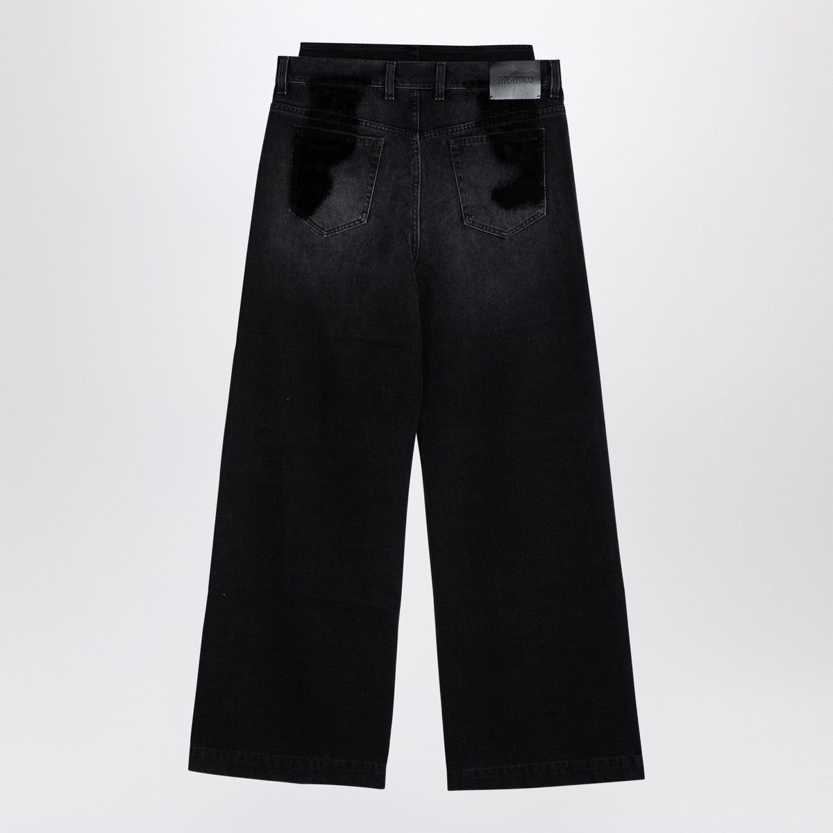 The Attico Wide black washed denim jeans The Attico