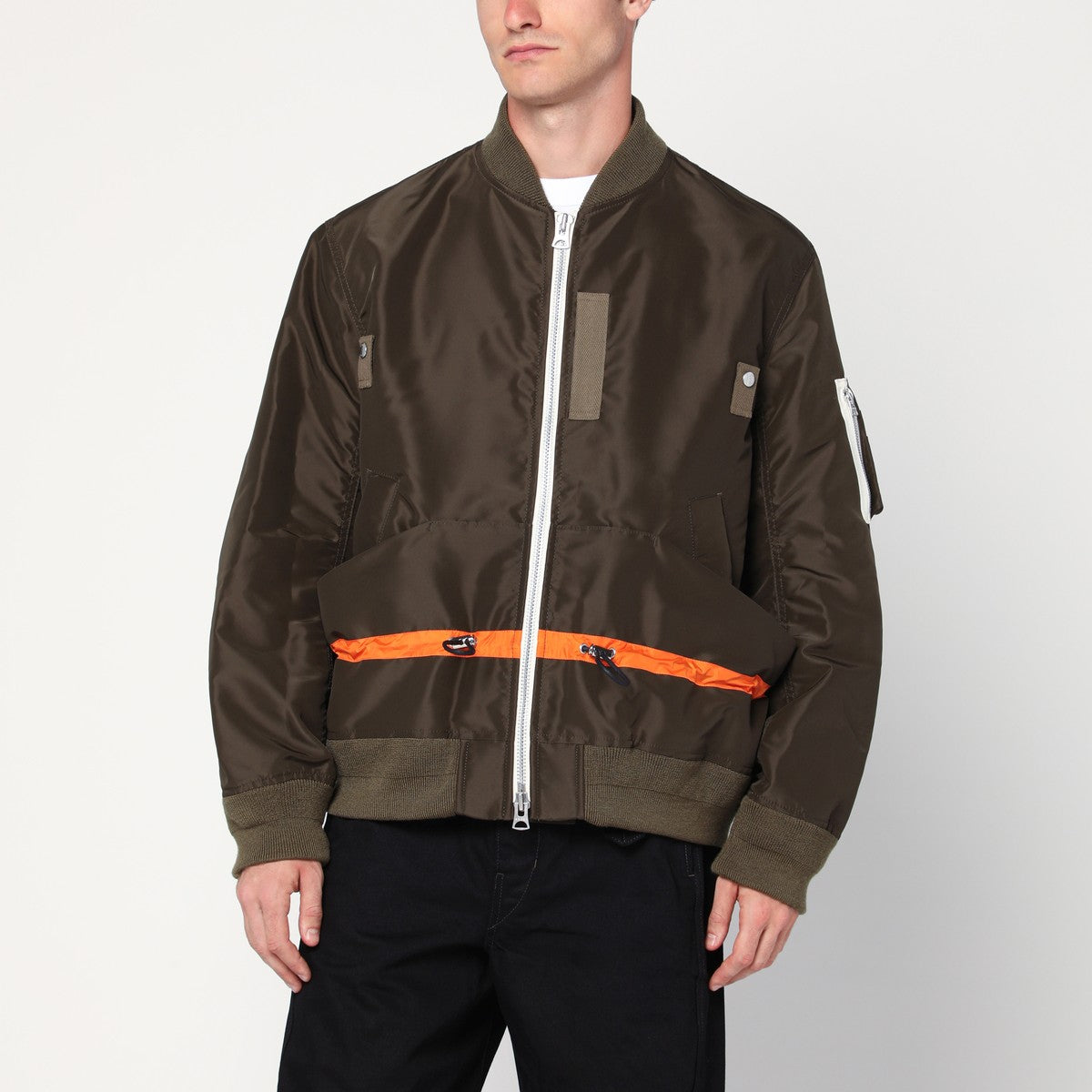 Sacai Khaki green nylon twill jacket Sacai