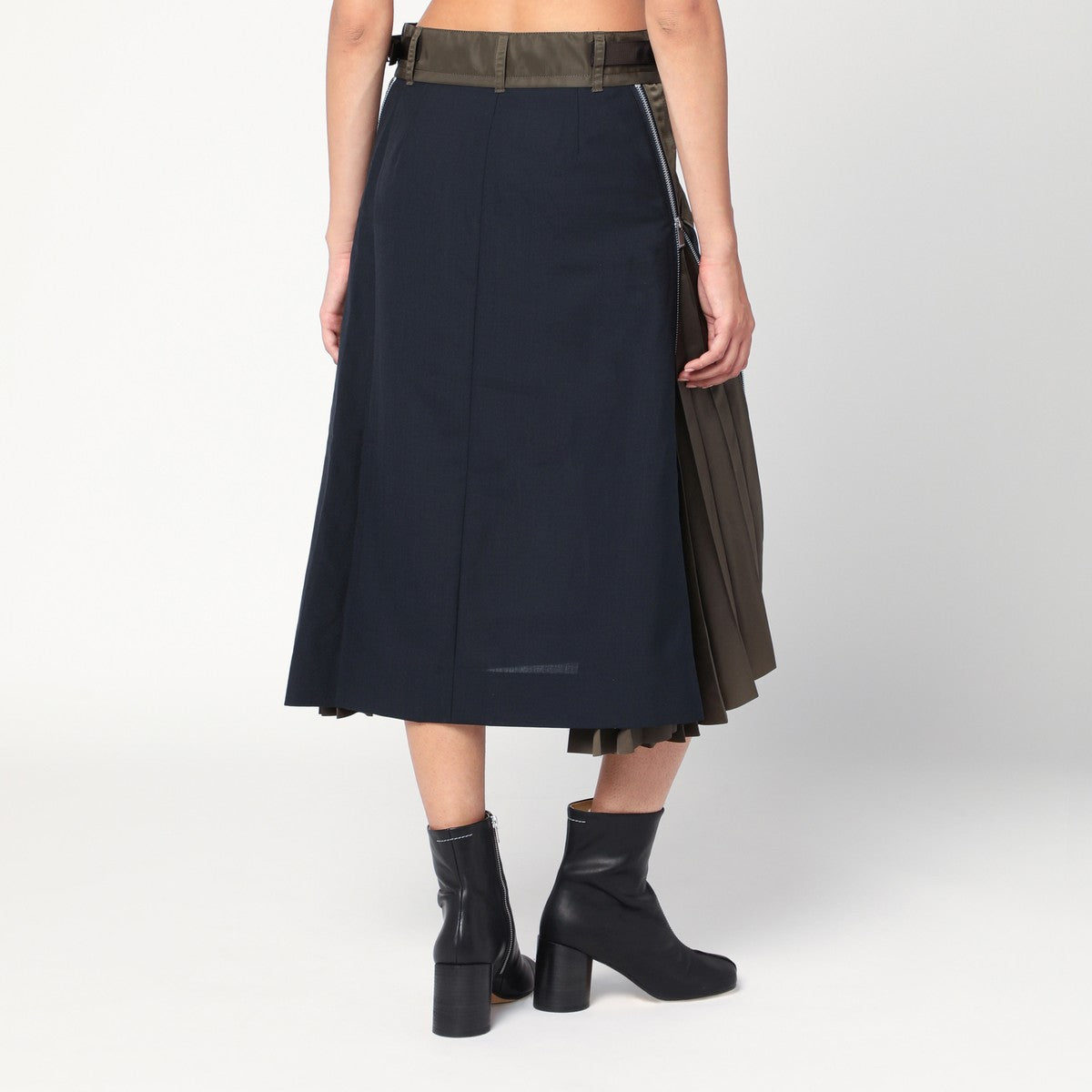 Sacai Navy/kaki tailored skirt Sacai