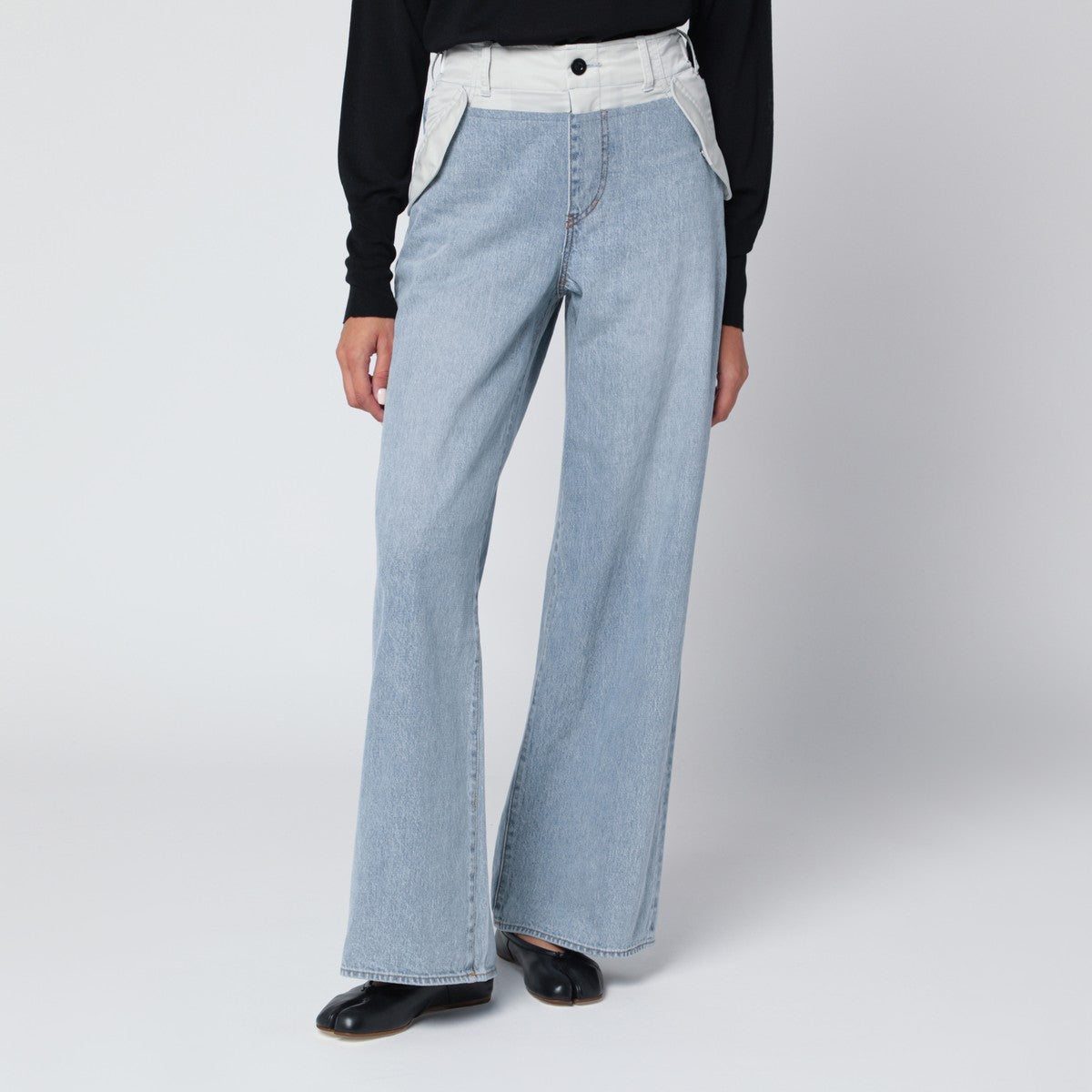 Sacai Blue/light grey two-tone jeans Sacai