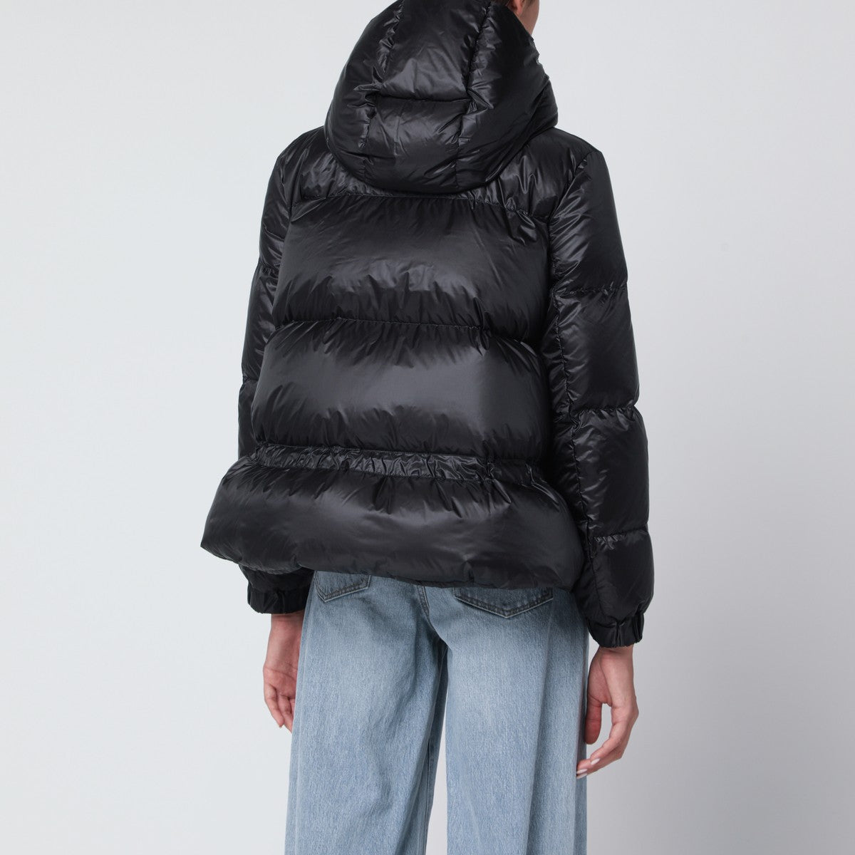 Sacai Black nylon down jacket with drawstring Sacai