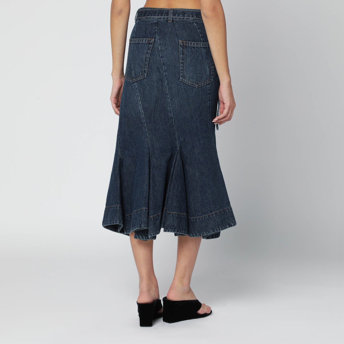 Sacai Asymmetric blue denim skirt Sacai