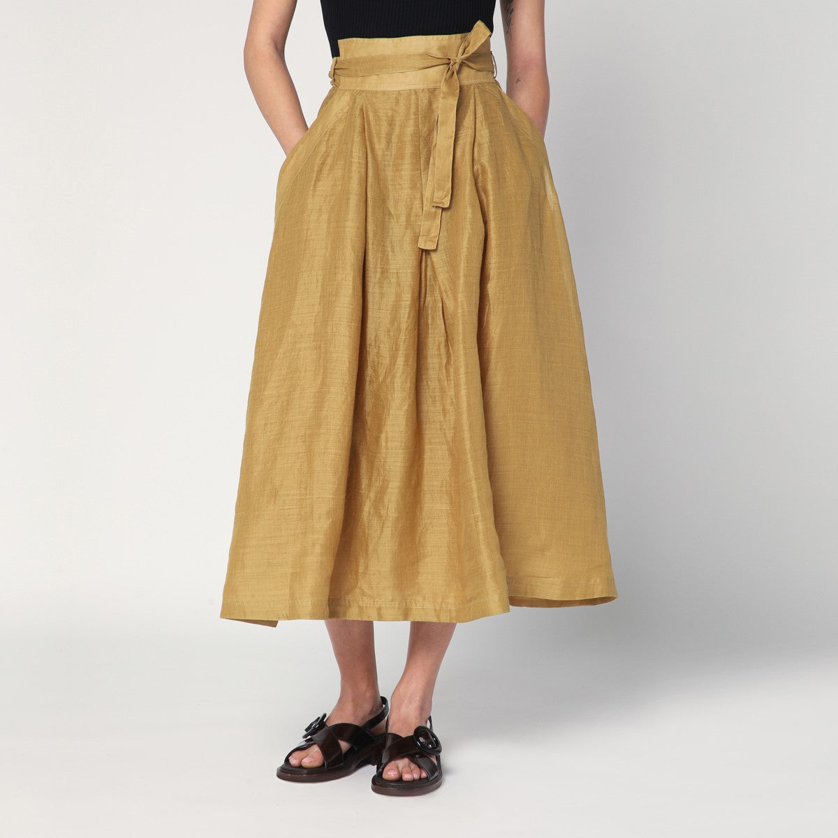 MKDT Studio Nova pleated skirt in ramie MKDT Studio