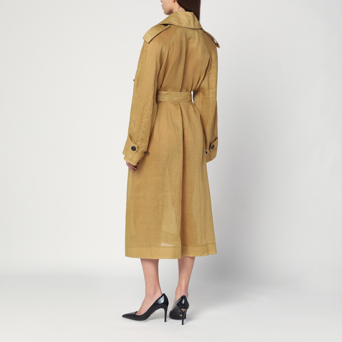 MKDT Studio Double-breasted Cici trench coat in ramie MKDT Studio