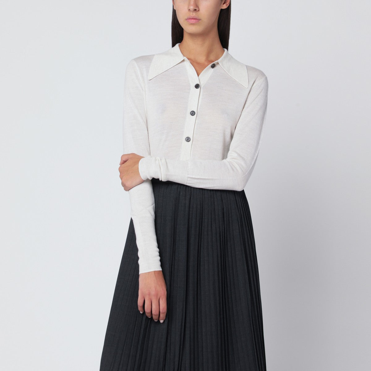 MKDT Studio Stone-coloured Kassy cardigan in wool MKDT Studio