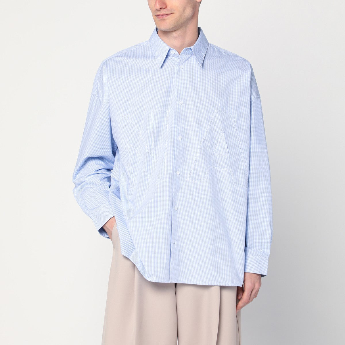 New Amsterdam Surf Association White/light blue checkered shirt New Amsterdam Surf Association