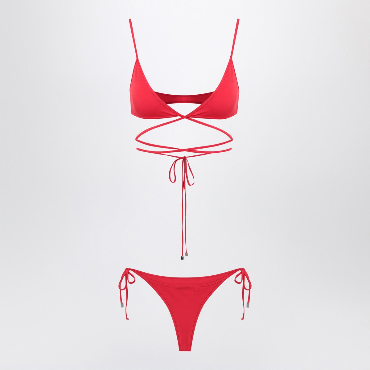 The Attico Two-piece triangle bikini in red The Attico
