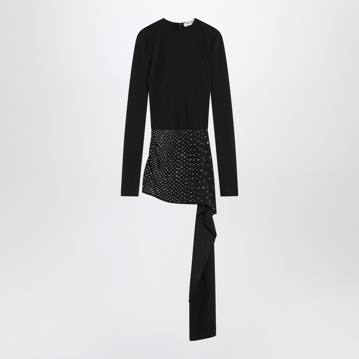 The Attico Mini black dress with thermostrass The Attico