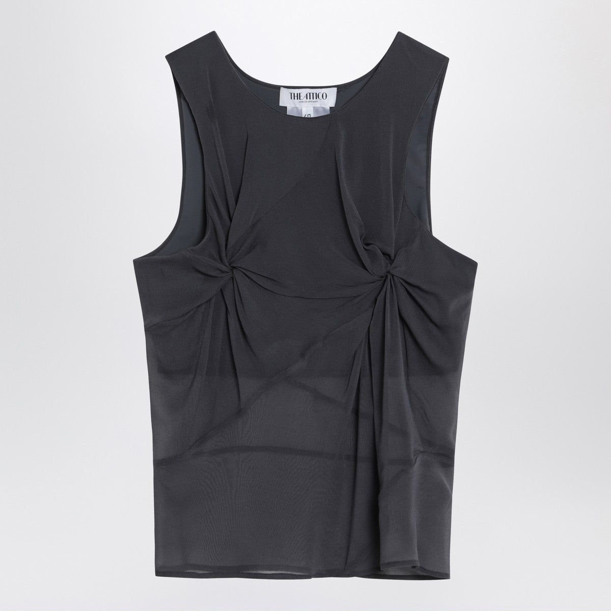 The Attico Gray silk tank top The Attico
