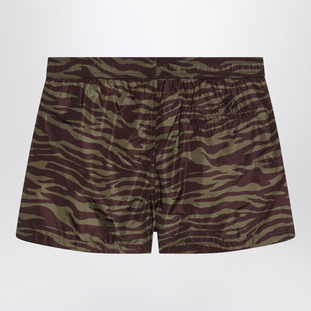 The Attico Zebra shorts in khaki/brown nylon The Attico