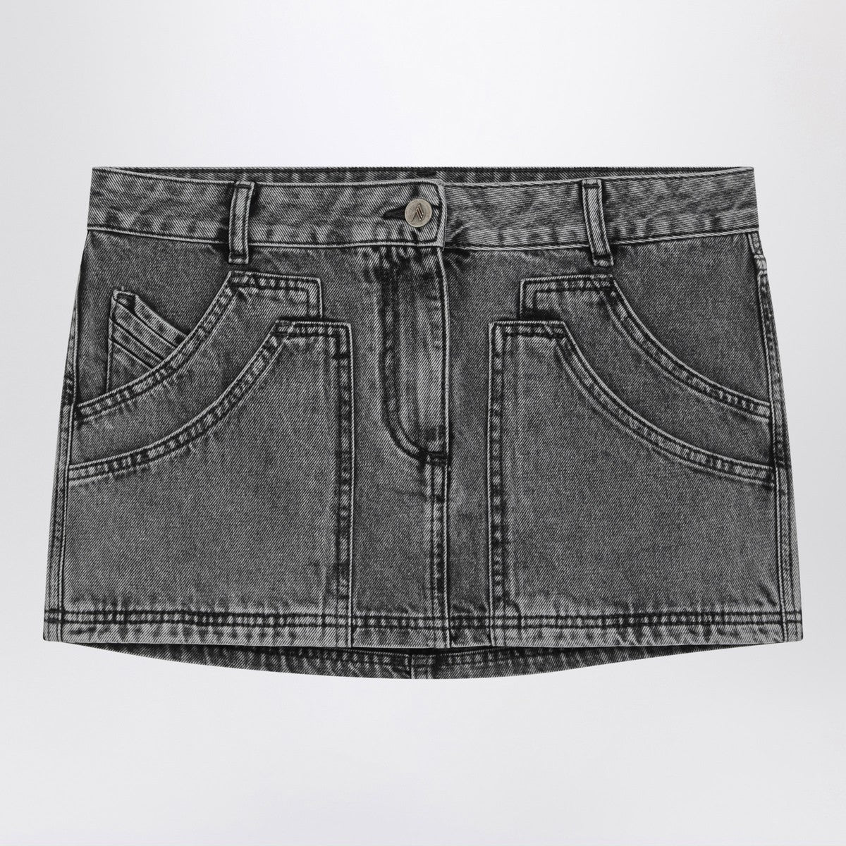 The Attico Black denim mini skirt The Attico