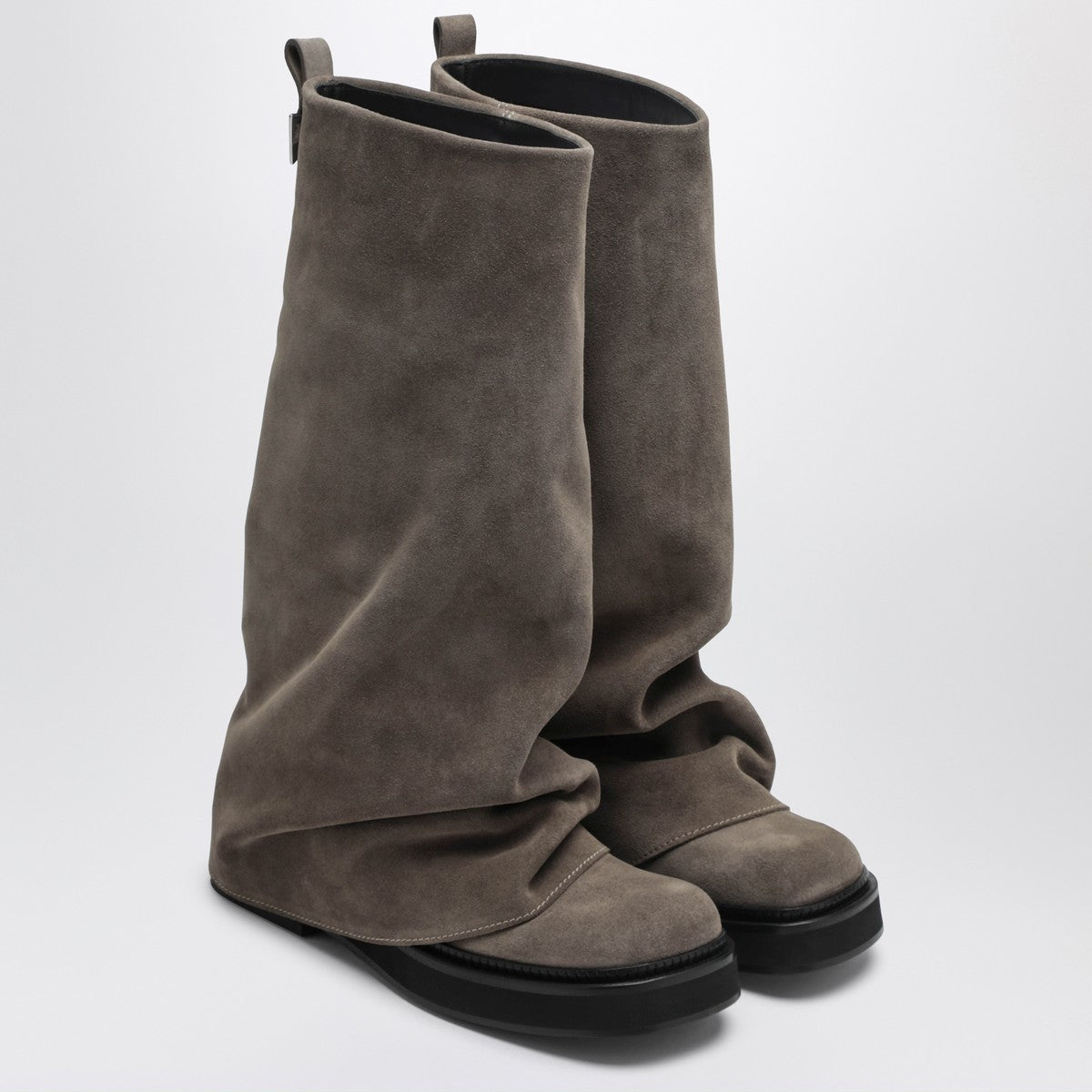 The Attico Robin taupe suede Combat boots The Attico