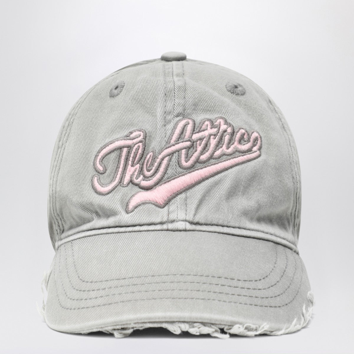 The Attico Vintage-effect grey baseball cap The Attico