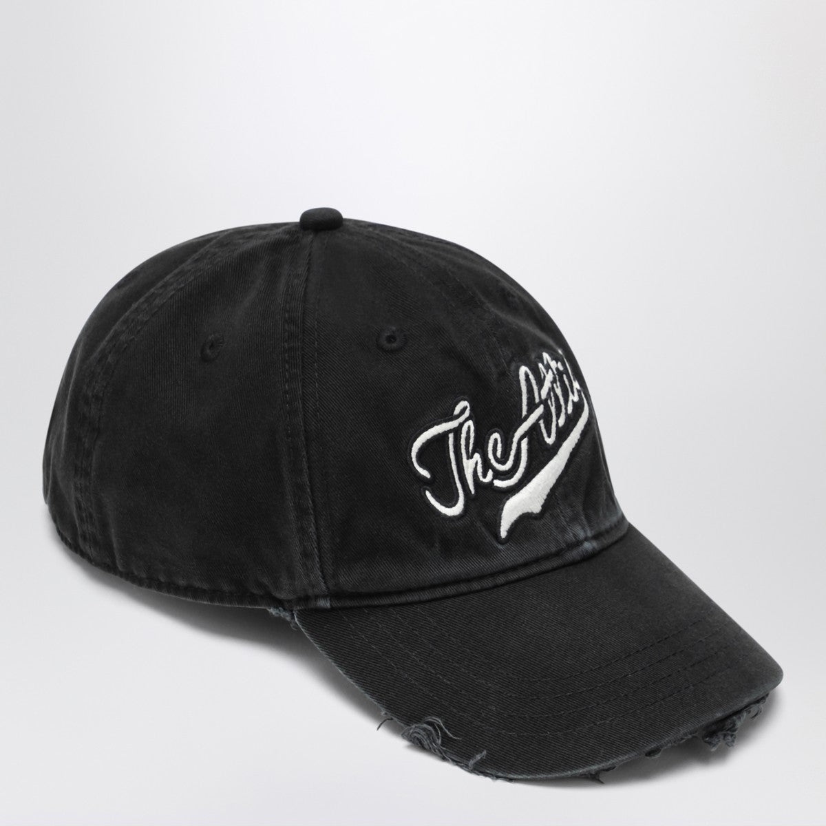 The Attico Vintage-effect black baseball cap The Attico