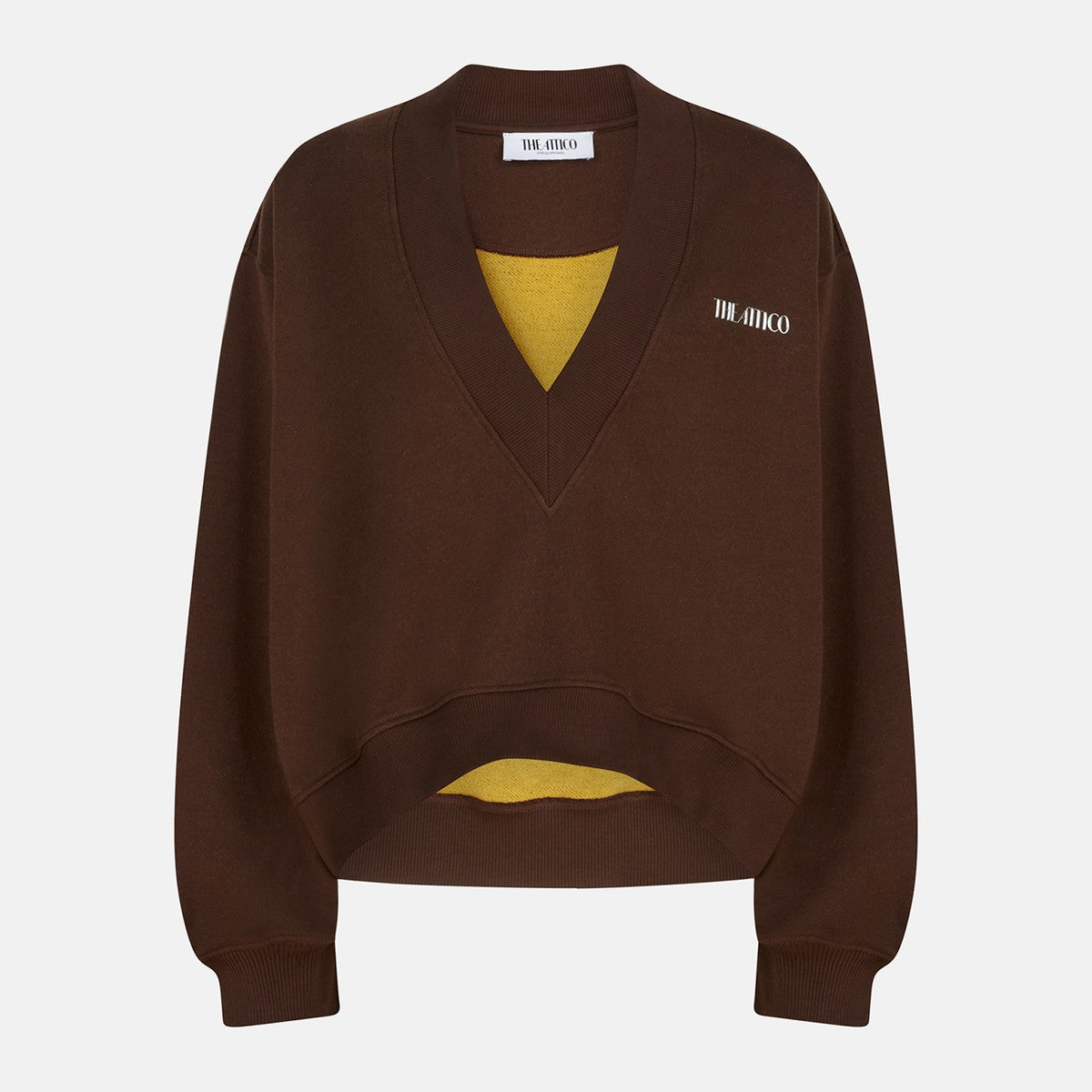The Attico Brown cotton sweatshirt with logo The Attico