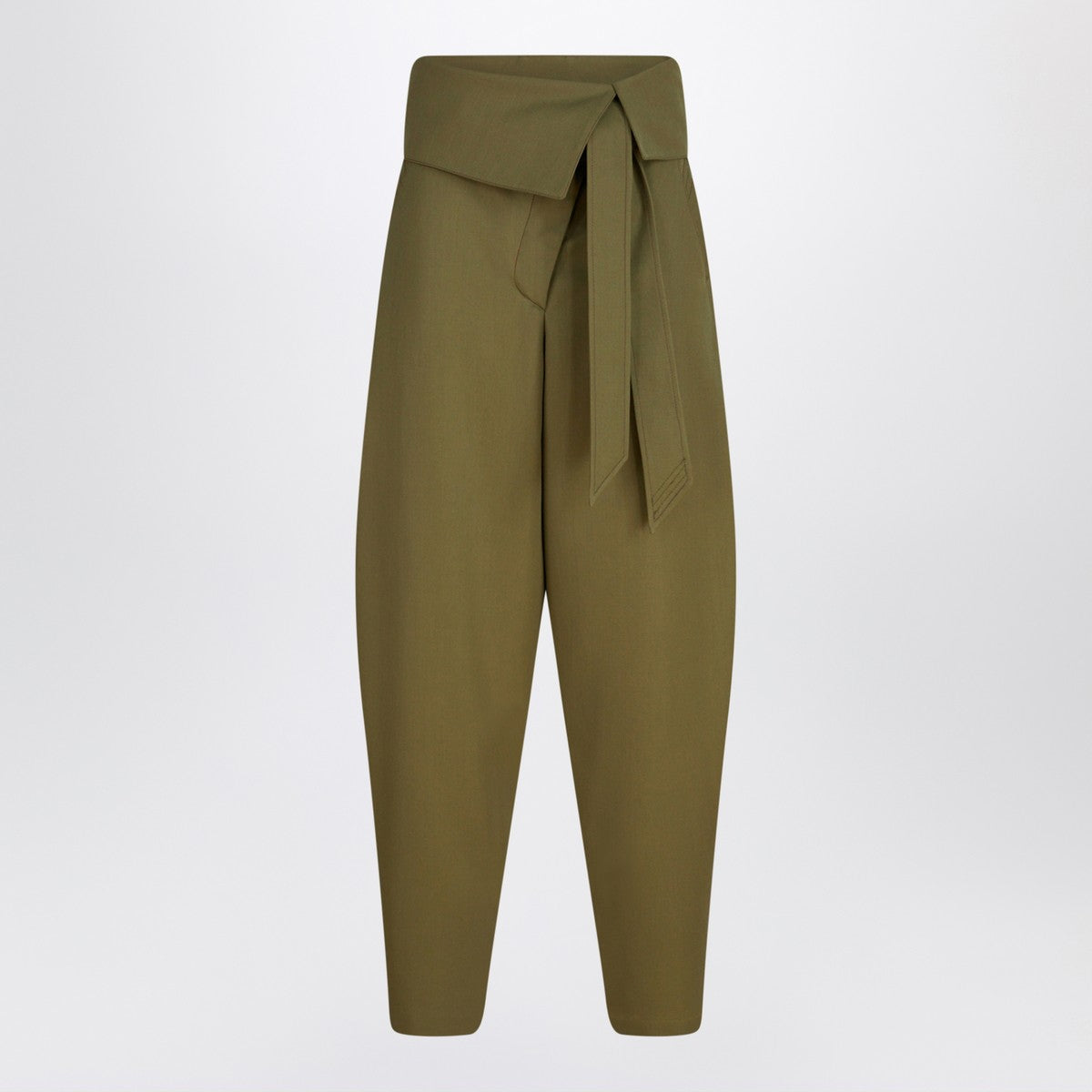 The Attico Military green wool gabardine trousers The Attico