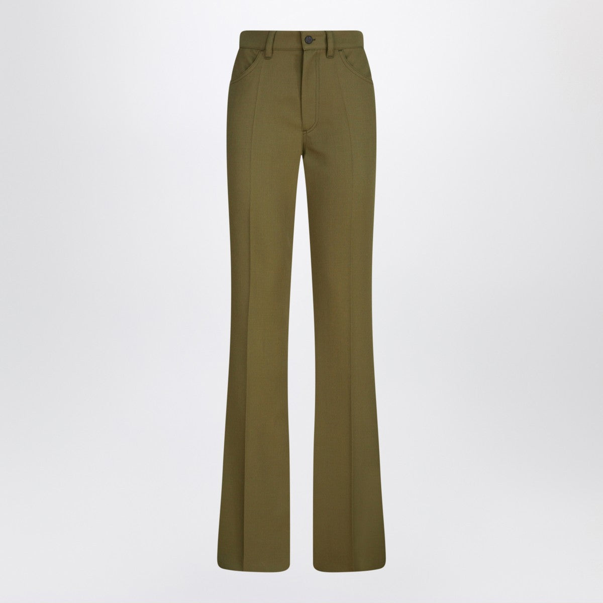 The Attico Military green wool gabardine trousers The Attico