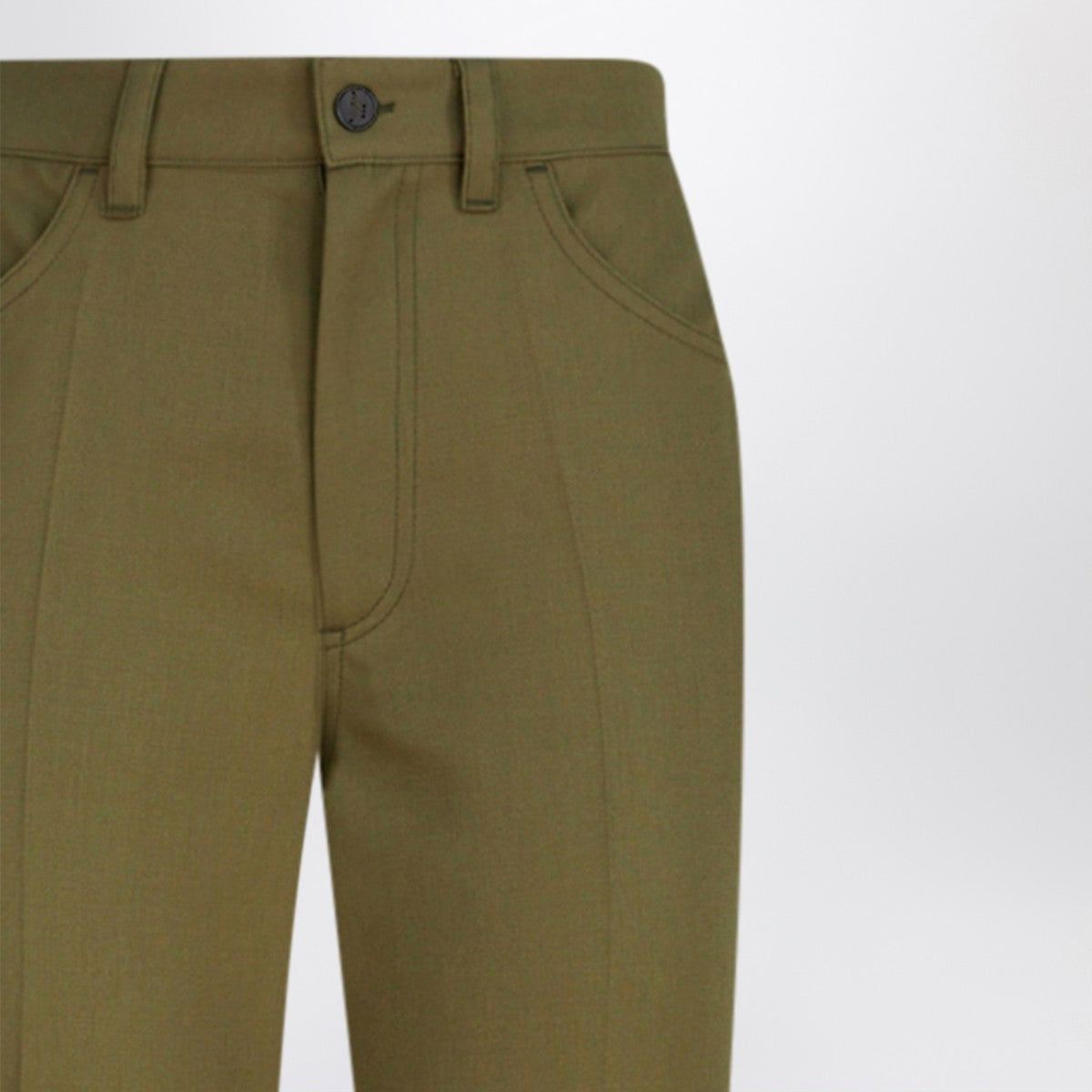 The Attico Military green wool gabardine trousers The Attico