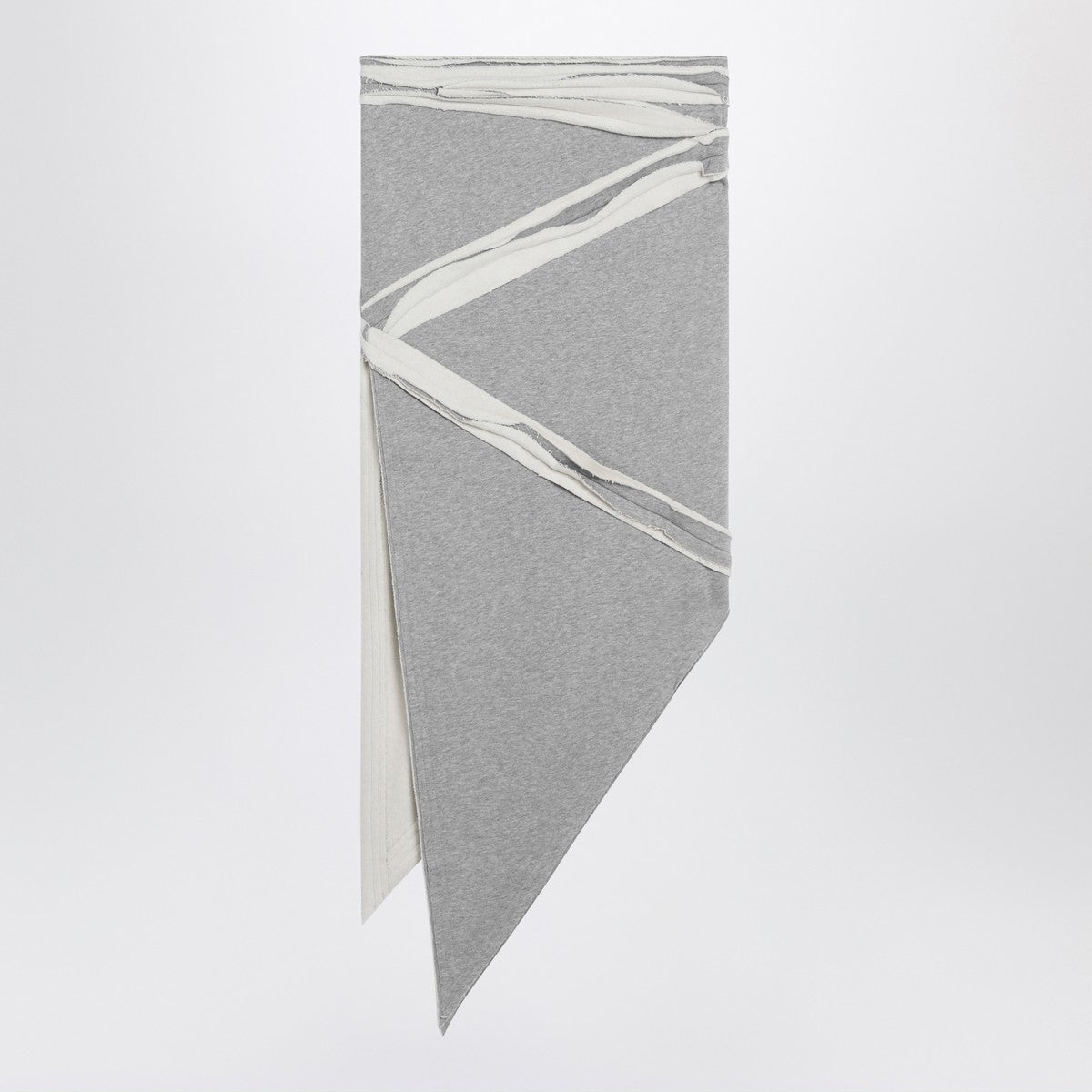 The Attico Asymmetric grey mélange cotton skirt The Attico