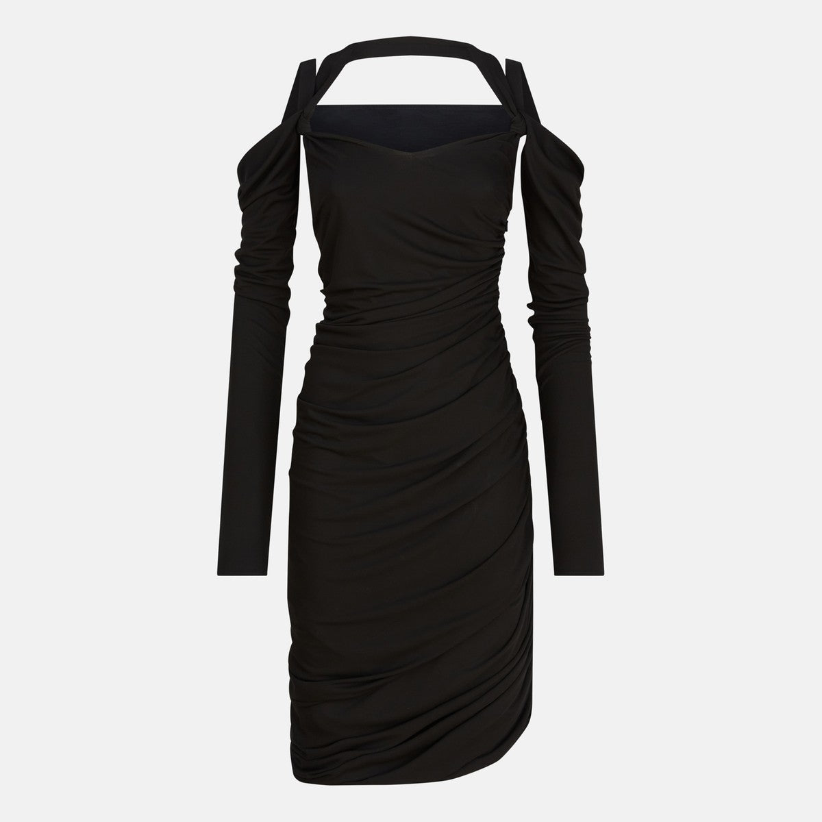 The Attico Black midi dress in viscose crêpe The Attico