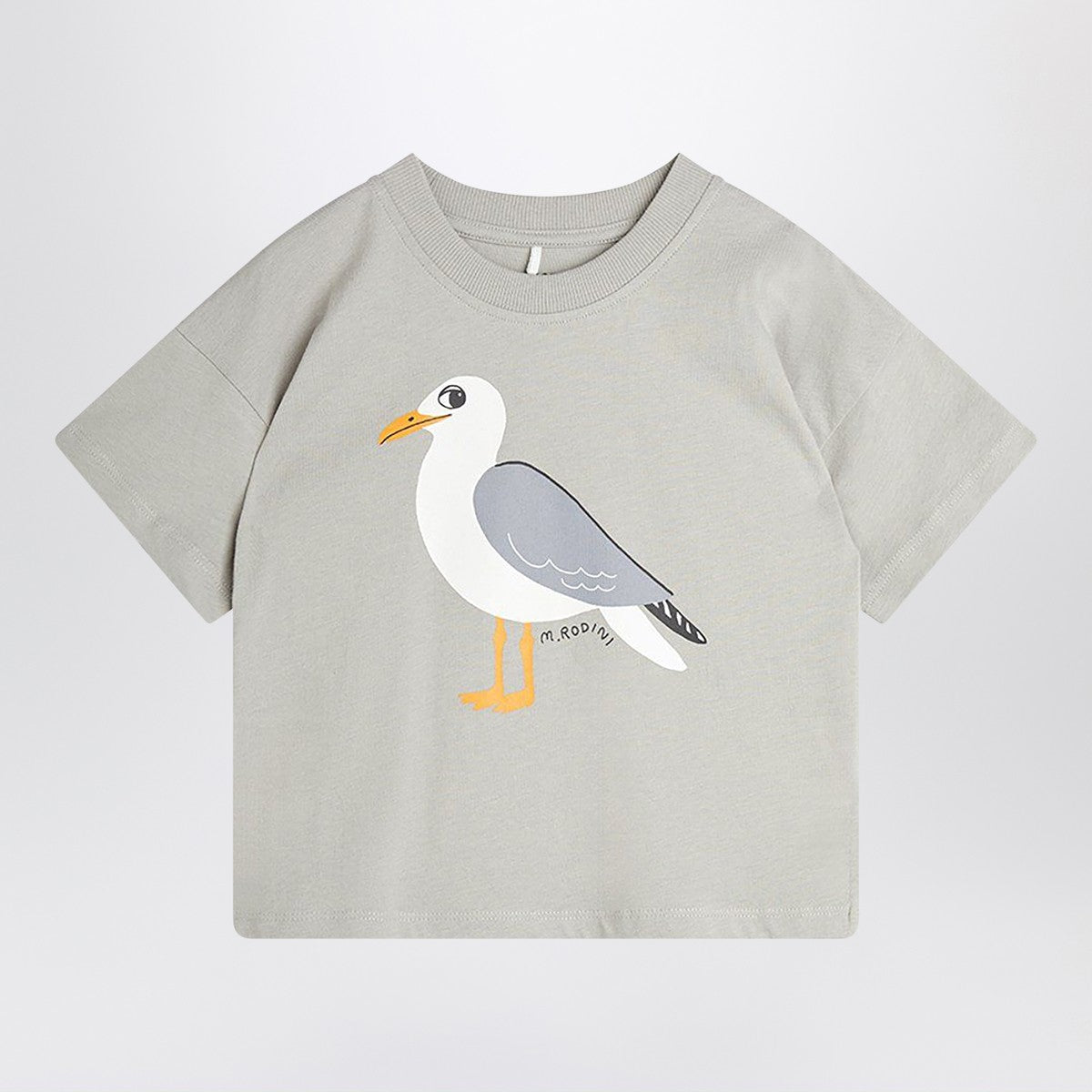 Mini Rodini Gray T-shirt with seagull print Mini Rodini