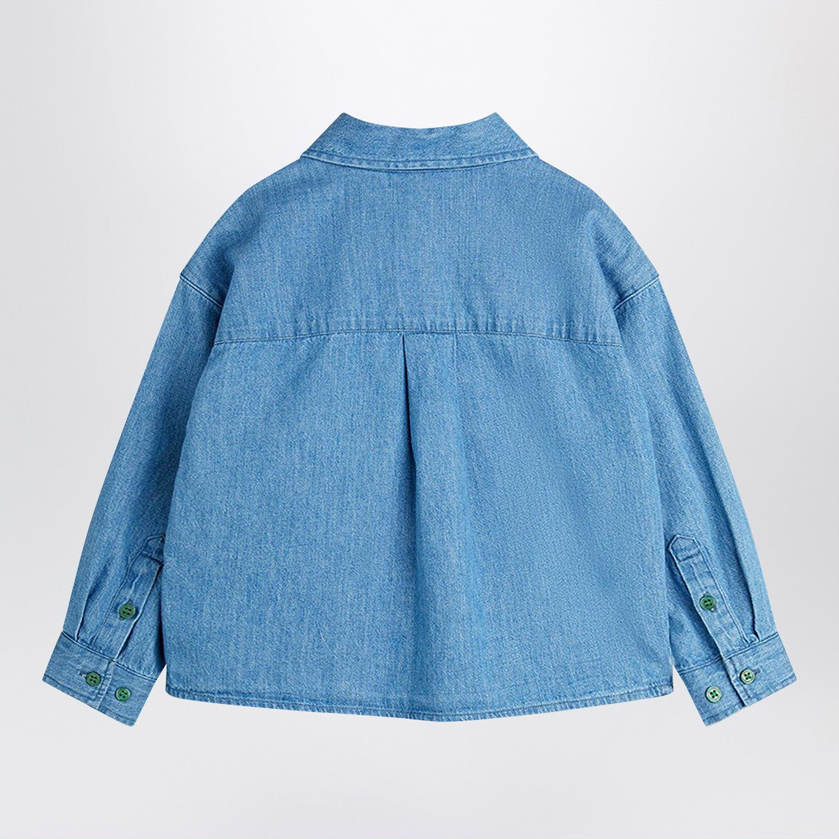 Mini Rodini Light blue denim shirt with musical notes Mini Rodini