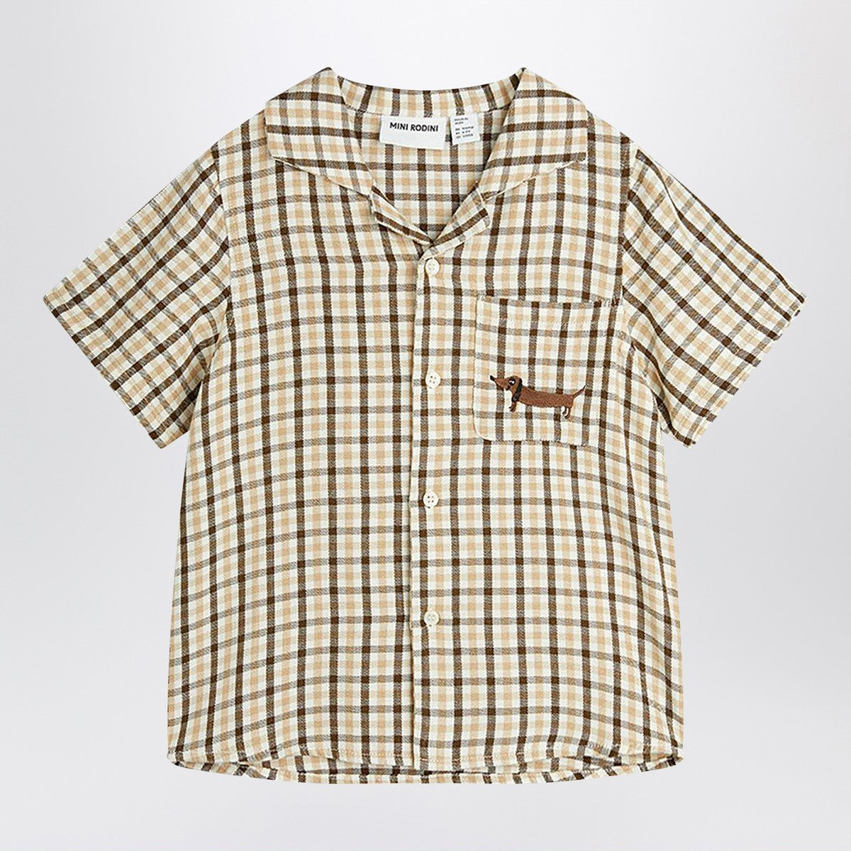 Mini Rodini Beige shirt with a checkered pattern Mini Rodini