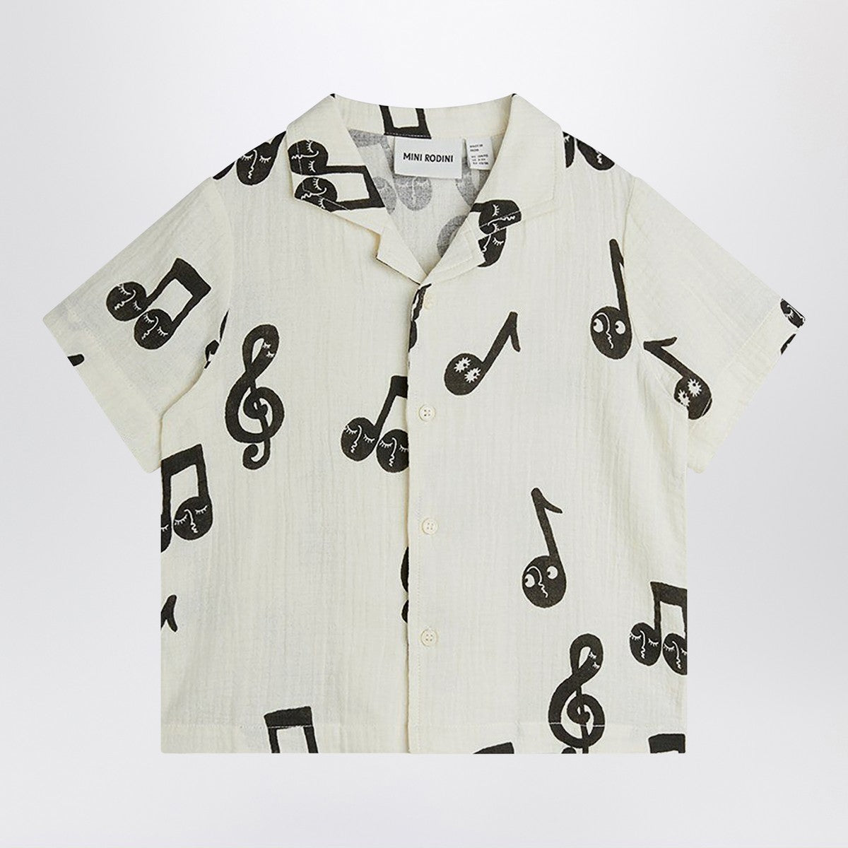 Mini Rodini White shirt with musical notes Mini Rodini