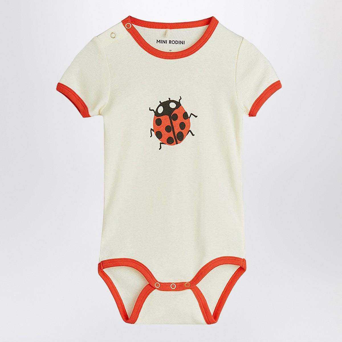 Mini Rodini Ivory/red bodysuit with ladybug Mini Rodini