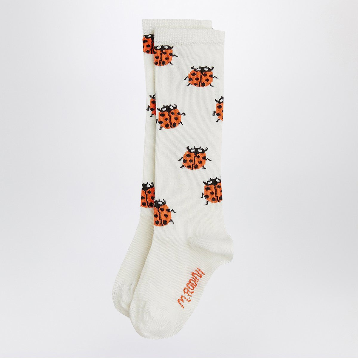 Mini Rodini High white socks with ladybugs Mini Rodini