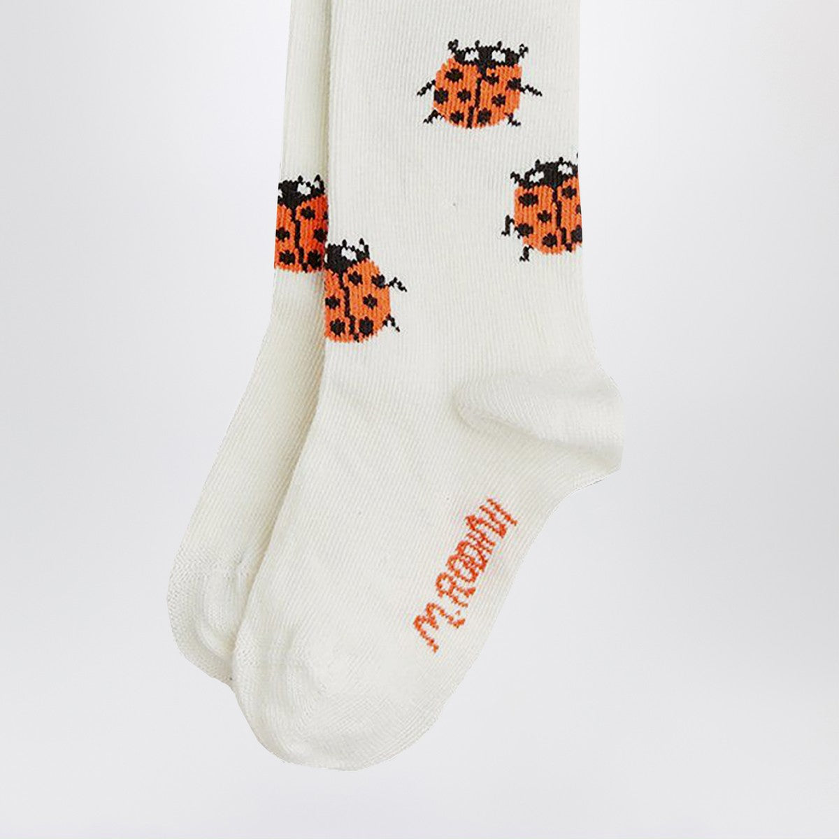 Mini Rodini High white socks with ladybugs Mini Rodini