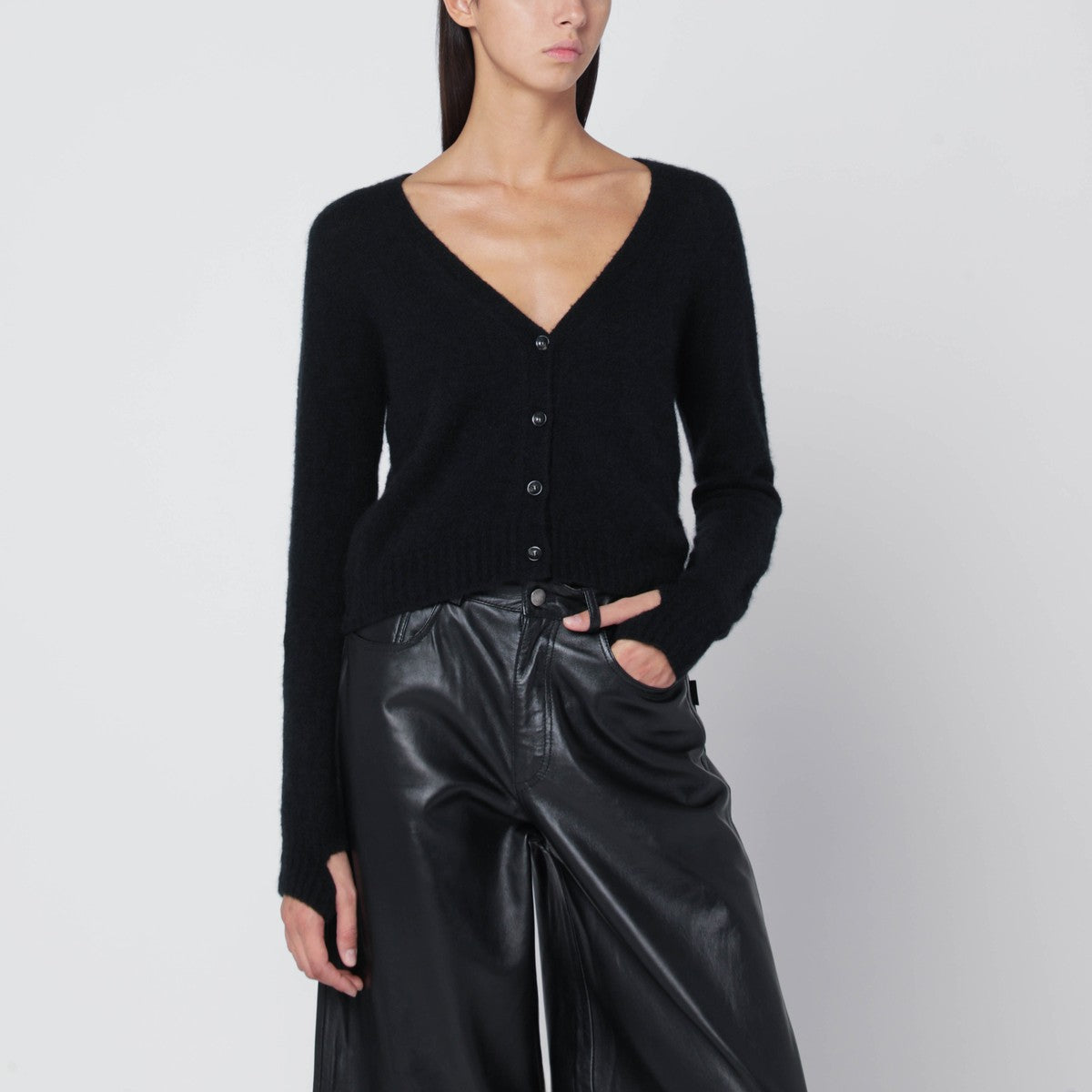 Roberto Collina Short black cashmere cardigan Roberto Collina