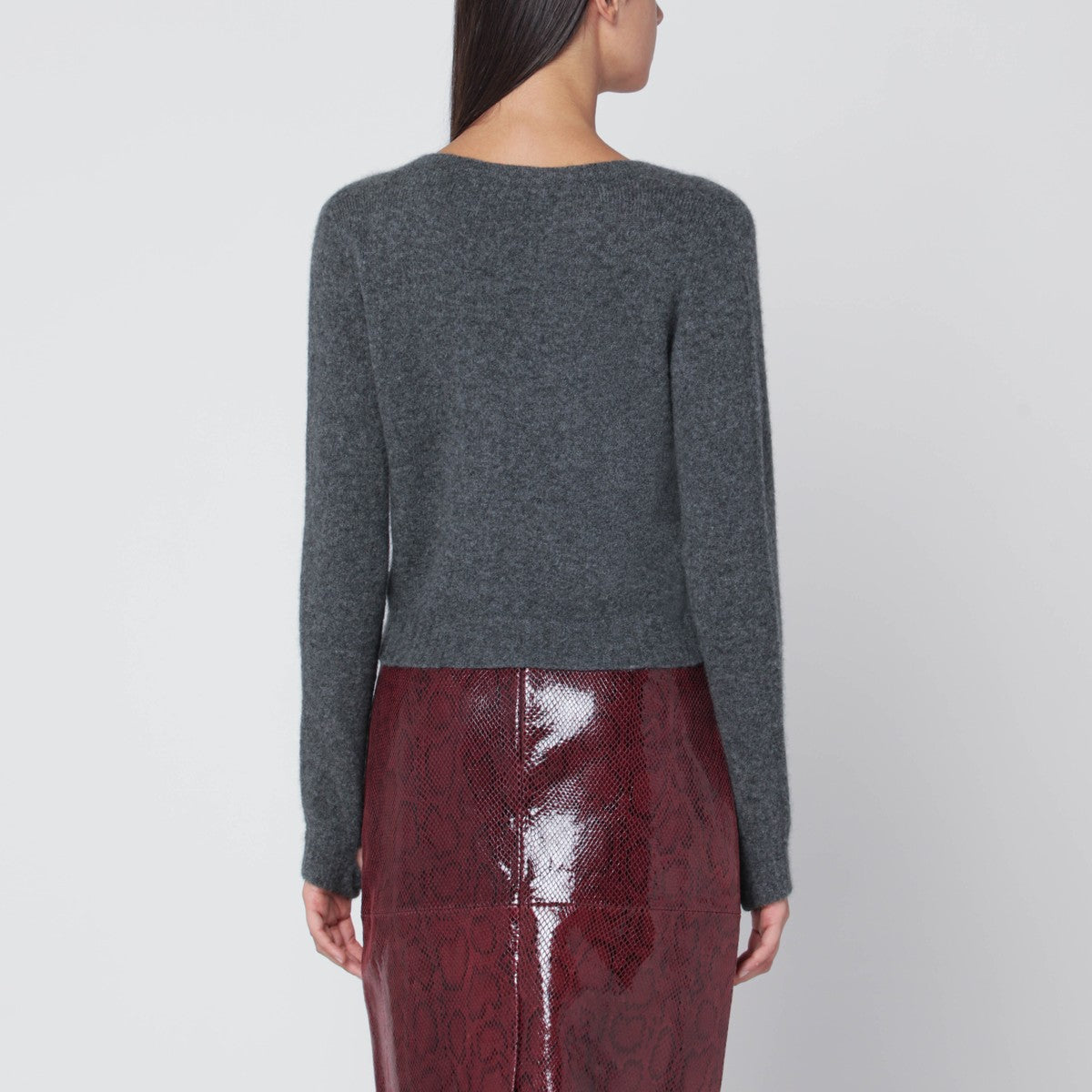 Roberto Collina Short anthracite gray cashmere cardigan Roberto Collina